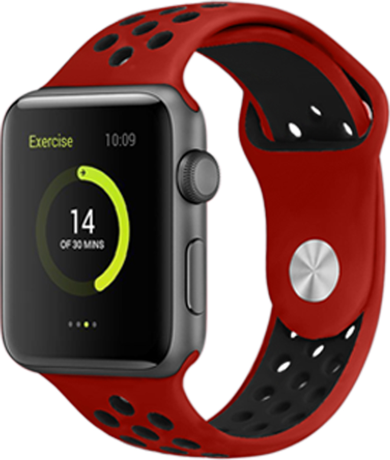 Perforovaný řemínek pro Apple Watch 38/40/41/42(S10)mm Barevná varianta: Červeno-Černý