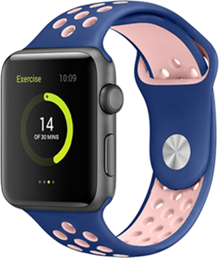 Perforovaný řemínek pro Apple Watch 38/40/41/42(S10)mm Barevná varianta: Tmavěmodro-Růžový