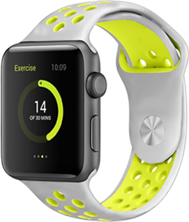 Perforovaný řemínek pro Apple Watch 38/40/41/42(S10)mm Barevná varianta: Šedo-Žlutý