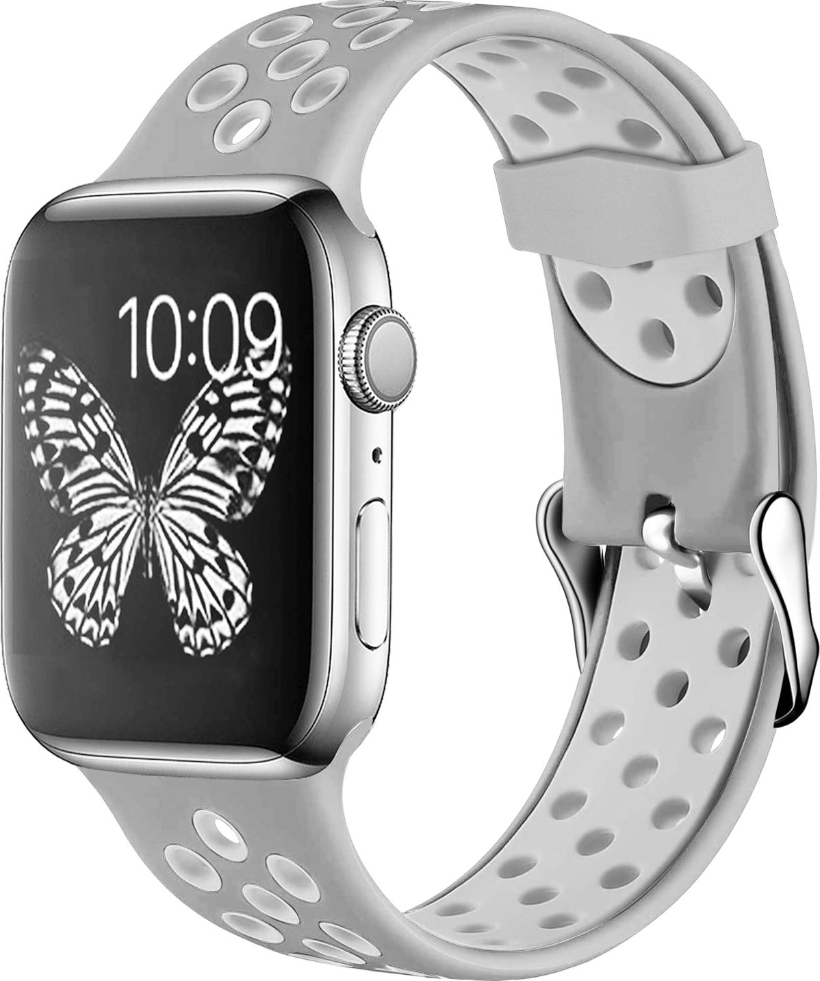 Perforovaný řemínek s přezkou pro Apple Watch 42/44/45/46/49mm Barevná varianta: Šedo-Bílý