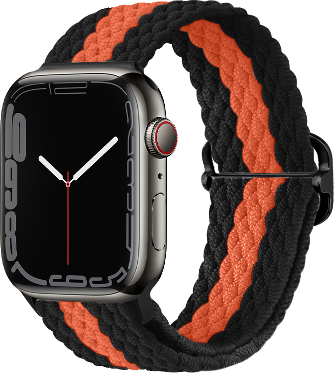Pletený řemínek se sponou pro Apple Watch 42/44/45/46/49mm Barevná varianta: Černo-oranžový