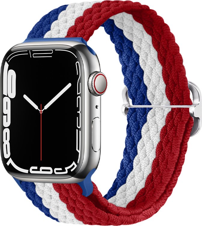 Pletený řemínek se sponou pro Apple Watch 42/44/45/46/49mm Barevná varianta: Modro-bílo-červený