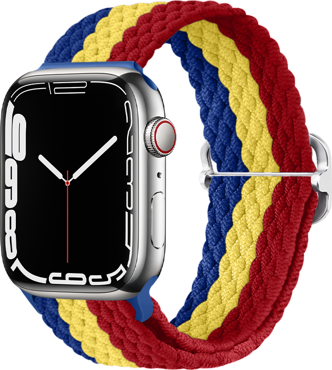 Pletený řemínek se sponou pro Apple Watch 38/40/41/42(S10)mm Barevná varianta: Modro-žluto-červený