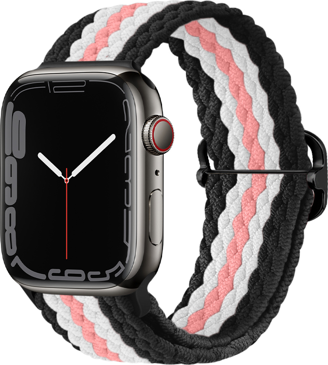 Pletený řemínek se sponou pro Apple Watch 38/40/41/42(S10)mm Barevná varianta: Černo-bílo-růžový