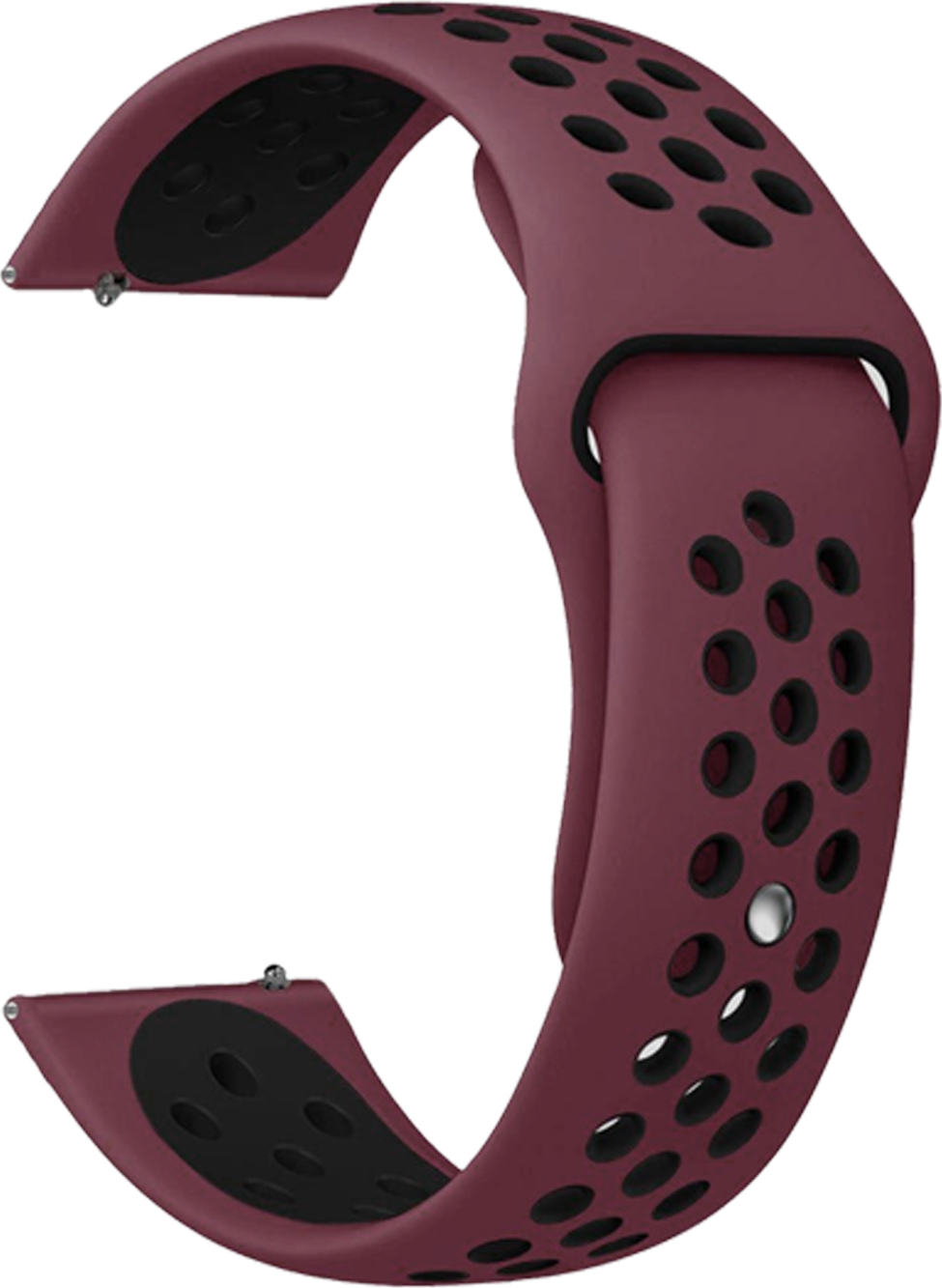 Perforovaný řemínek 20mm Barevná varianta: Vínovo-černý