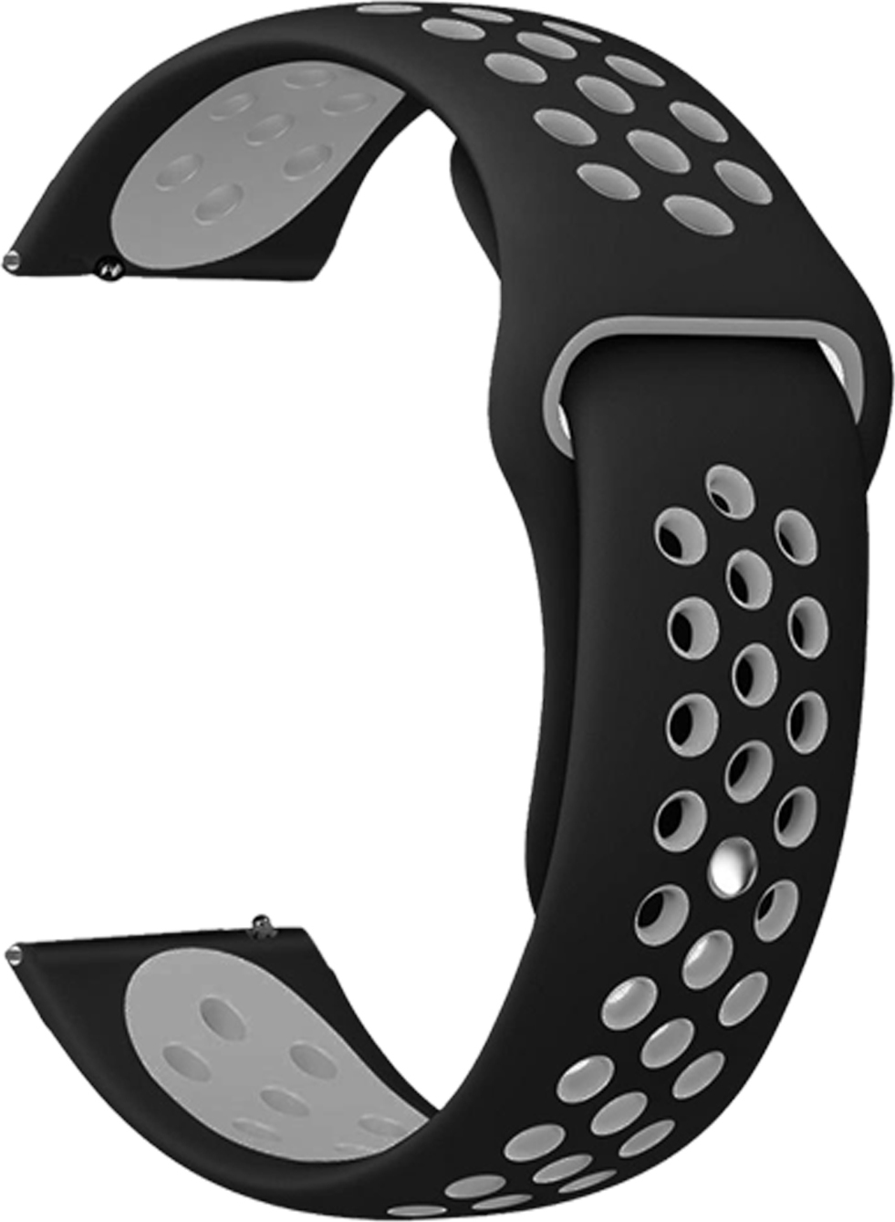 Perforovaný řemínek 22mm Barevná varianta: Černo-Šedý