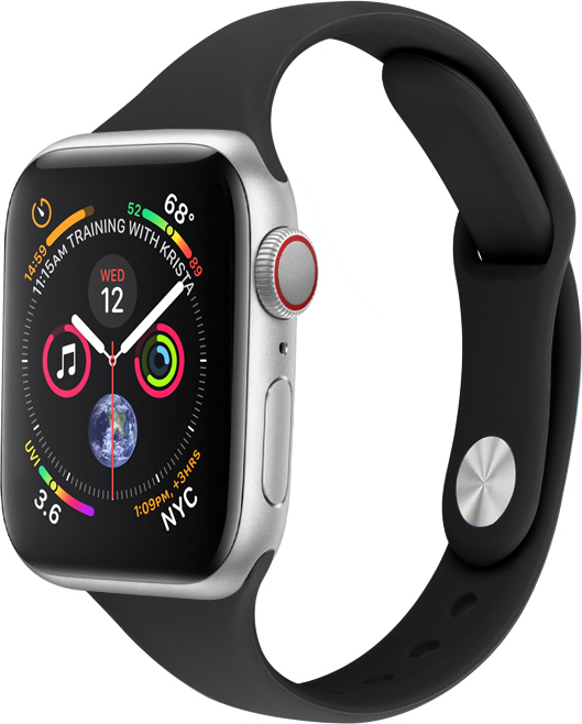 Silikonový tenký řemínek pro Apple Watch 42/44/45/46/49mm Barevná varianta: Černý