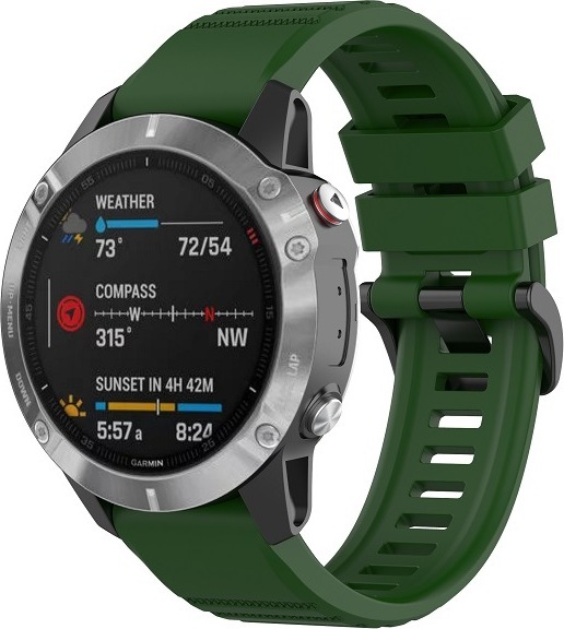 QuickFit silikonový řemínek s přezkou 26mm Barevná varianta: Armádně zelený