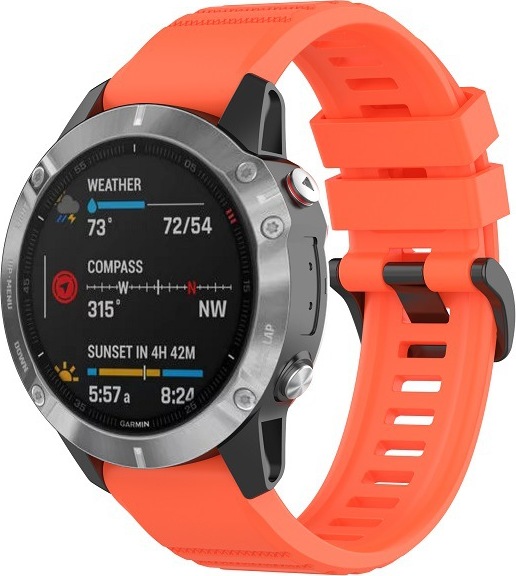 QuickFit silikonový řemínek s přezkou 26mm Barevná varianta: Oranžovo-červený