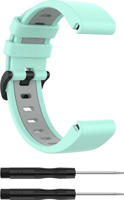 QuickFit silikonový dvojbarevný řemínek s přezkou 20mm Barevná varianta: Tyrkysovo-šedý