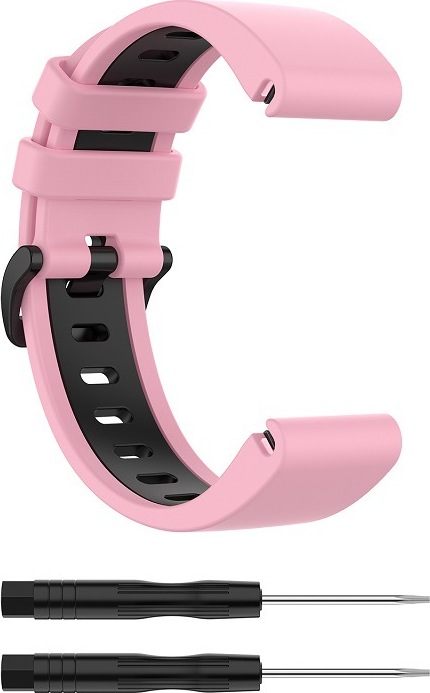 QuickFit silikonový dvojbarevný řemínek s přezkou 20mm Barevná varianta: Růžovo-černý