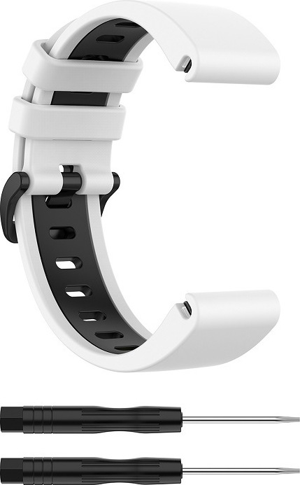 QuickFit silikonový dvojbarevný řemínek s přezkou 20mm Barevná varianta: Bílo-Černý