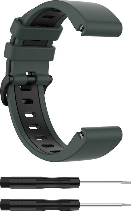 QuickFit silikonový dvojbarevný řemínek s přezkou 22mm Barevná varianta: Khaki-černý