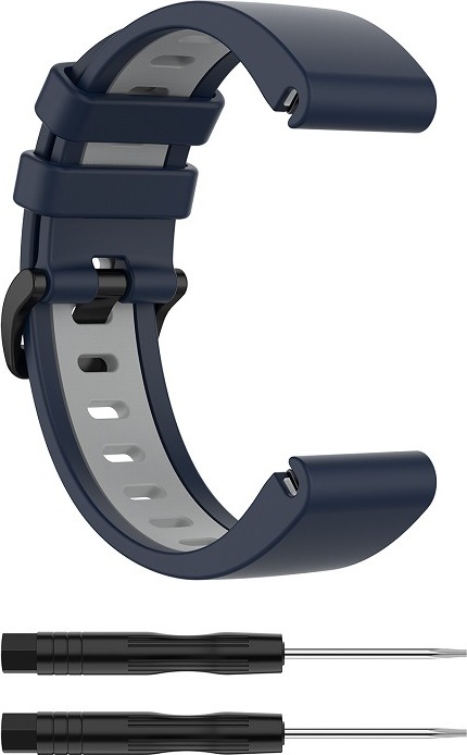 QuickFit silikonový dvojbarevný řemínek s přezkou 22mm Barevná varianta: Tmavěmodro-šedý