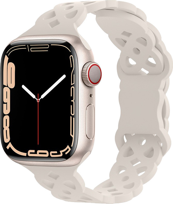 Silikonový úzký perforovaný řemínek pro Apple Watch 38/40/41/42(S10)mm Barevná varianta: Slonová Kost