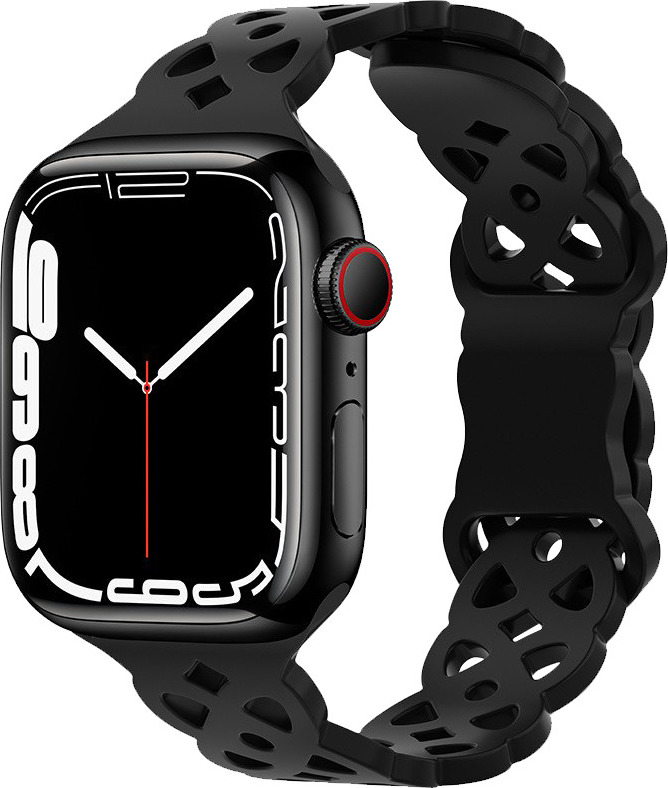 Silikonový úzký perforovaný řemínek pro Apple Watch 38/40/41/42(S10)mm Barevná varianta: Černý