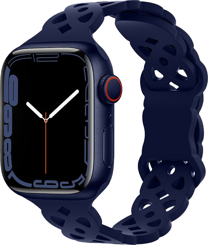 Silikonový úzký perforovaný řemínek pro Apple Watch 42/44/45/46/49mm Barevná varianta: Tmavě Modrý