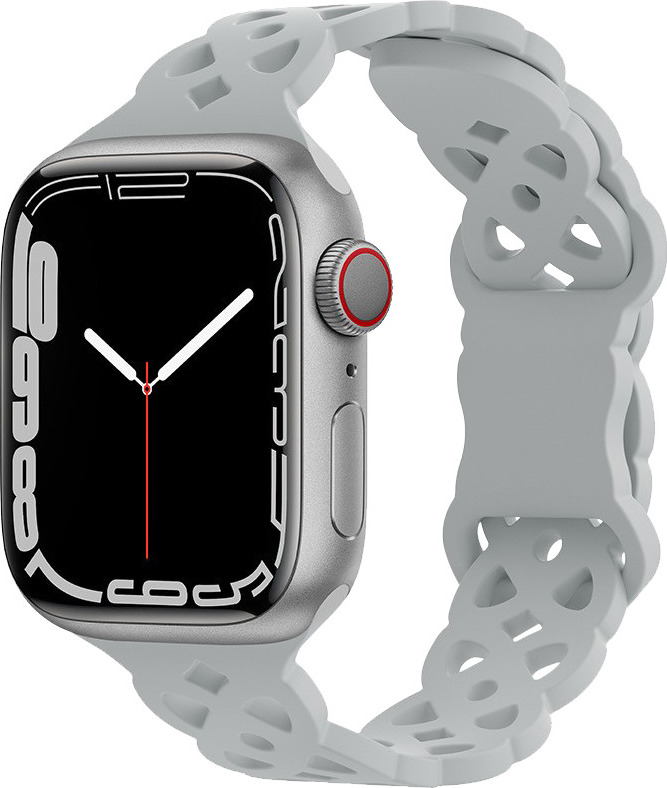 Silikonový úzký perforovaný řemínek pro Apple Watch 42/44/45/46/49mm Barevná varianta: Šedý