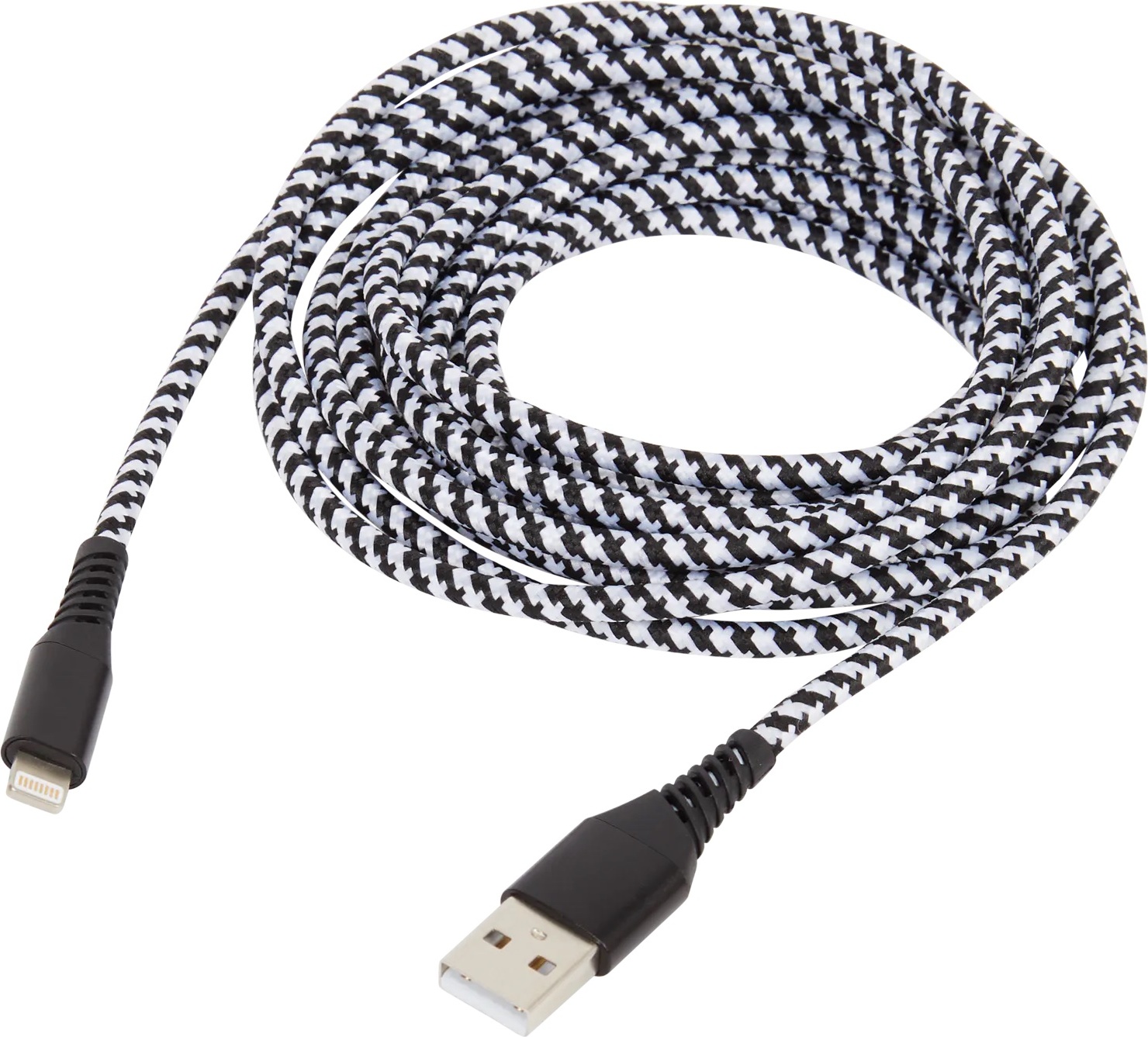 Nabíjecí a datový kabel Lightning Barva: Černo-Bílý