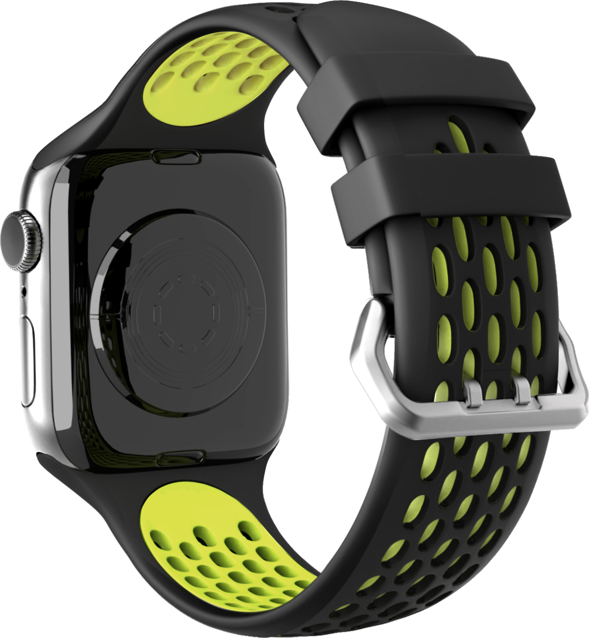 Perforovaný řemínek s dvojitým zapínáním pro Apple Watch 38/40/41/42(S10)mm Barevná varianta: Černo-žlutý