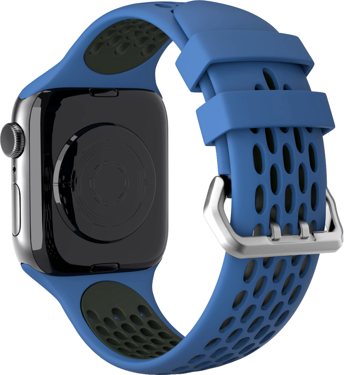 Perforovaný řemínek s dvojitým zapínáním pro Apple Watch 38/40/41/42(S10)mm Barevná varianta: Tmavěmodro-Černý