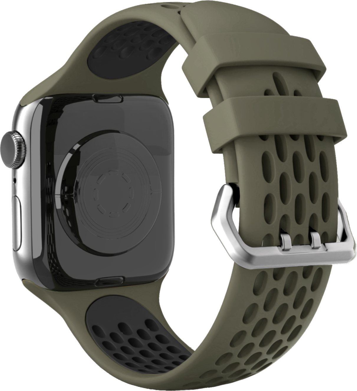 Perforovaný řemínek s dvojitým zapínáním pro Apple Watch 42/44/45/46/49mm Barevná varianta: Khaki-černý