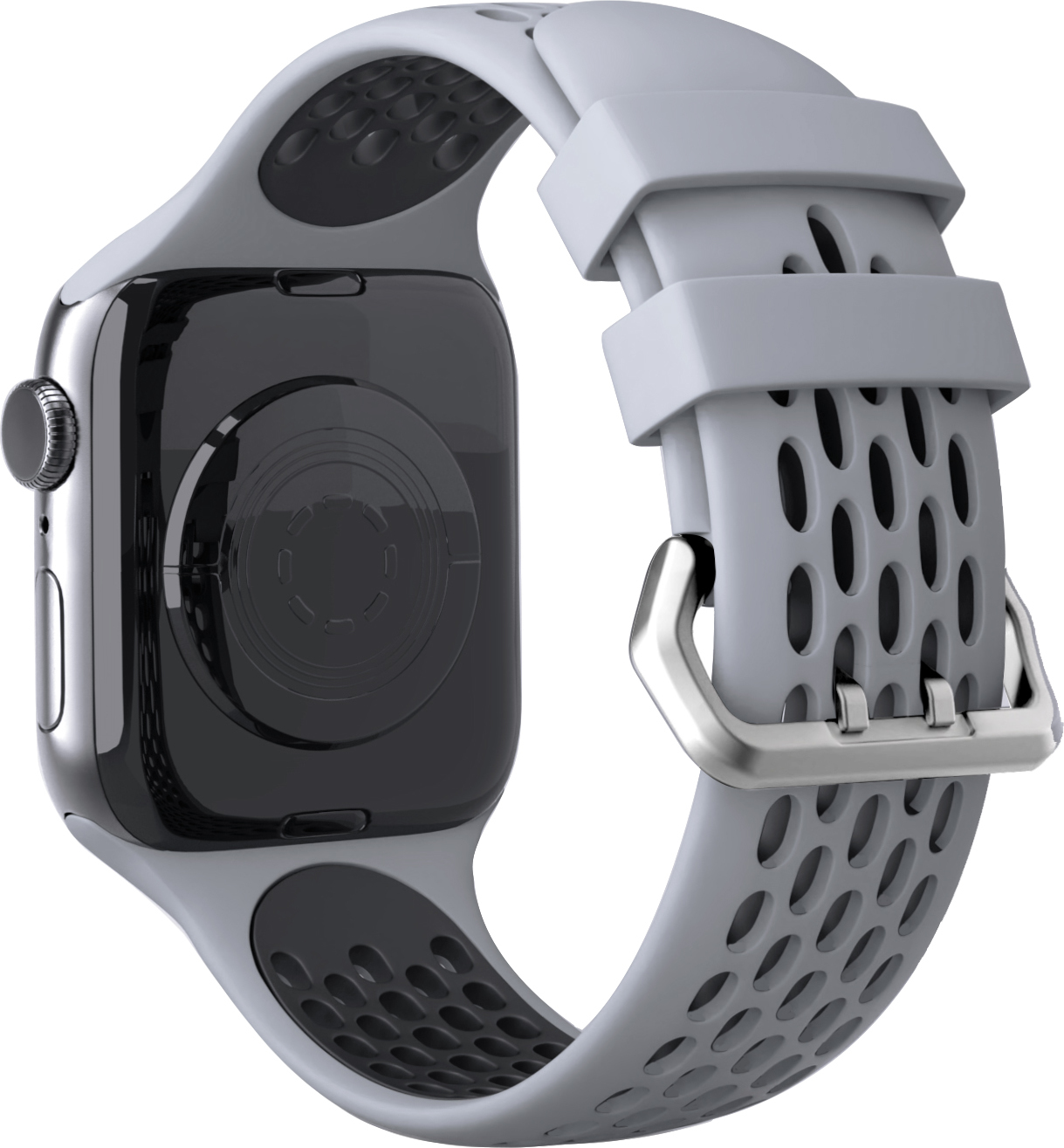 Perforovaný řemínek s dvojitým zapínáním pro Apple Watch 42/44/45/46/49mm Barevná varianta: Šedo-černý