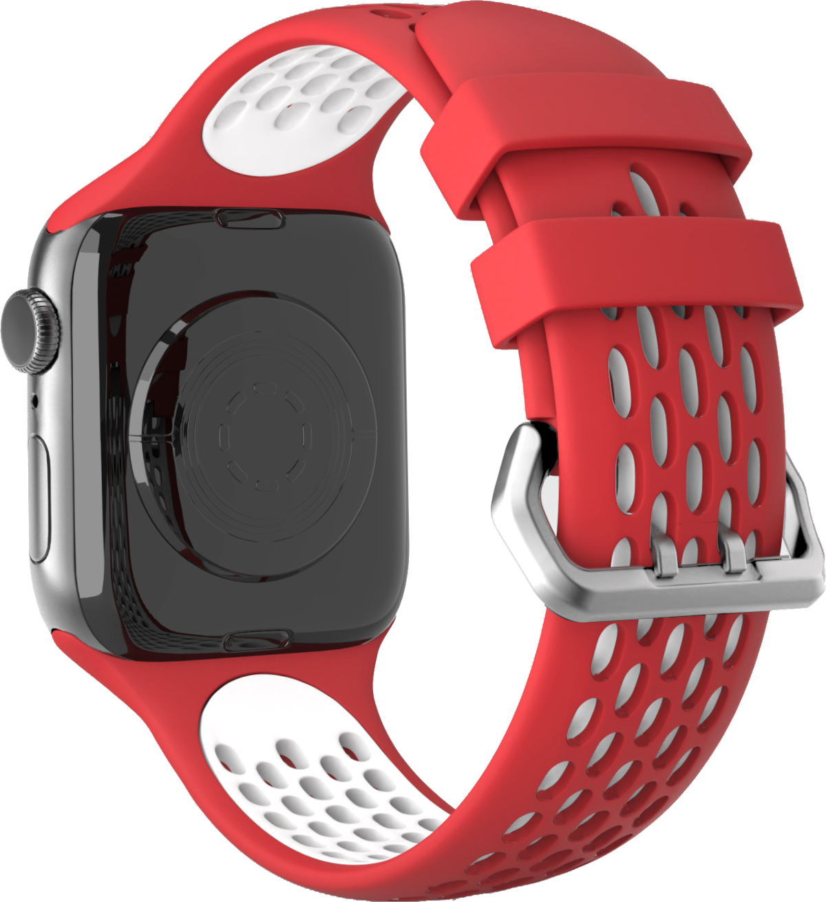 Perforovaný řemínek s dvojitým zapínáním pro Apple Watch 42/44/45/46/49mm Barevná varianta: Červeno-Bílý