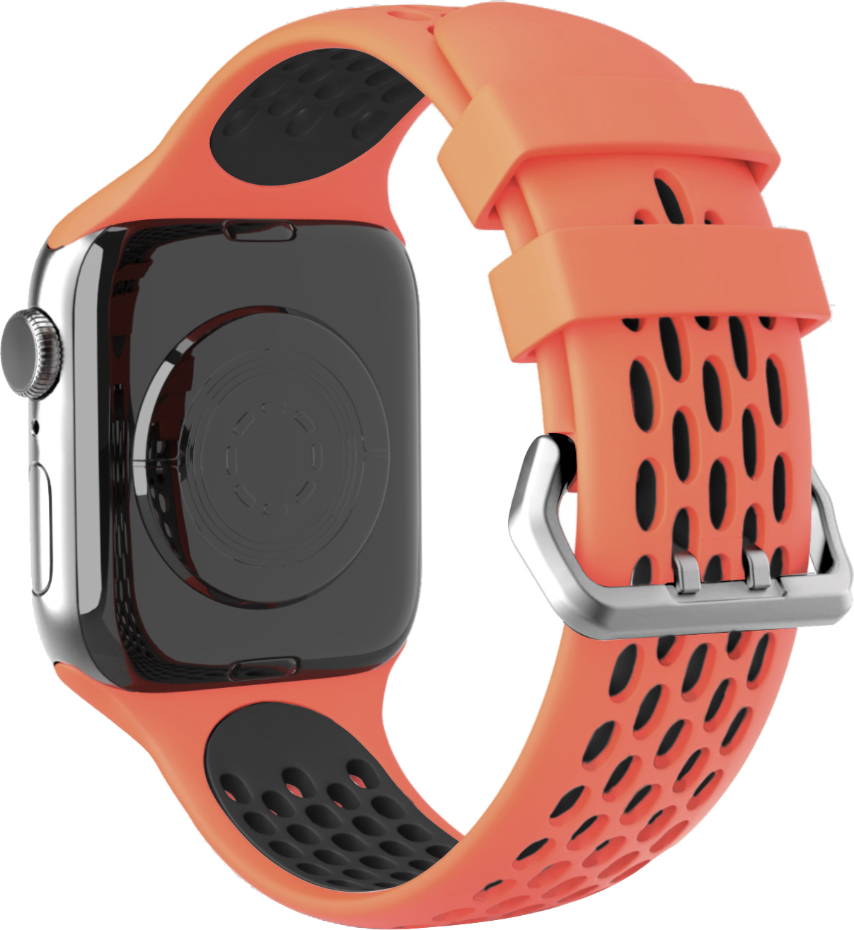 Perforovaný řemínek s dvojitým zapínáním pro Apple Watch 42/44/45/46/49mm Barevná varianta: Oranžovo-černý