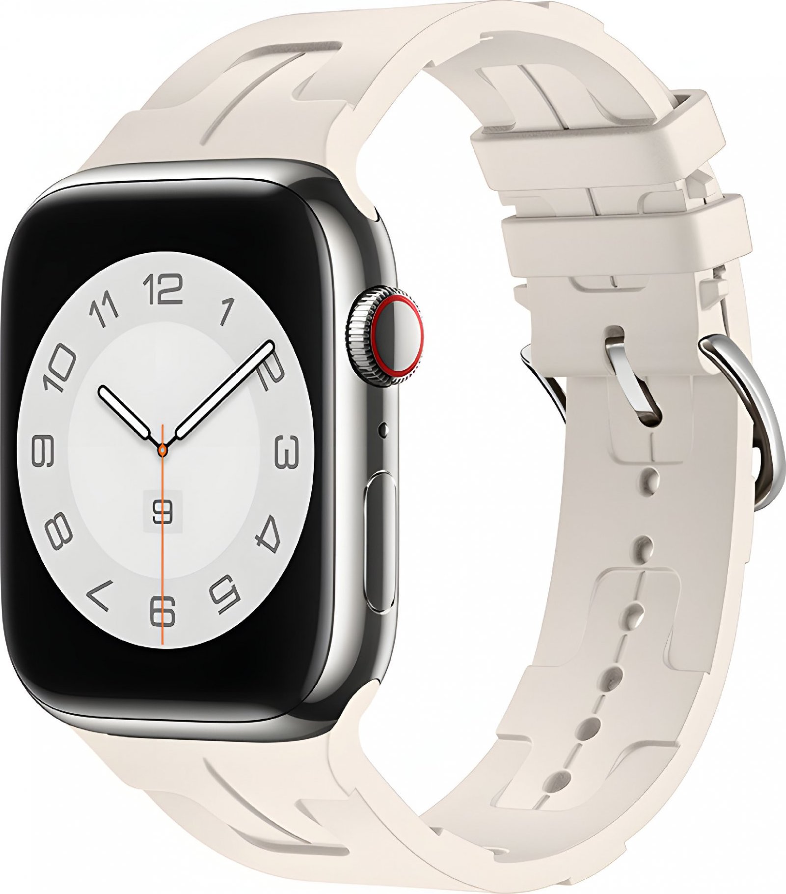 Silikonový řemínek se vzorkem pro Apple Watch 42/44/45/46/49mm Barva náramku: Slonová kost