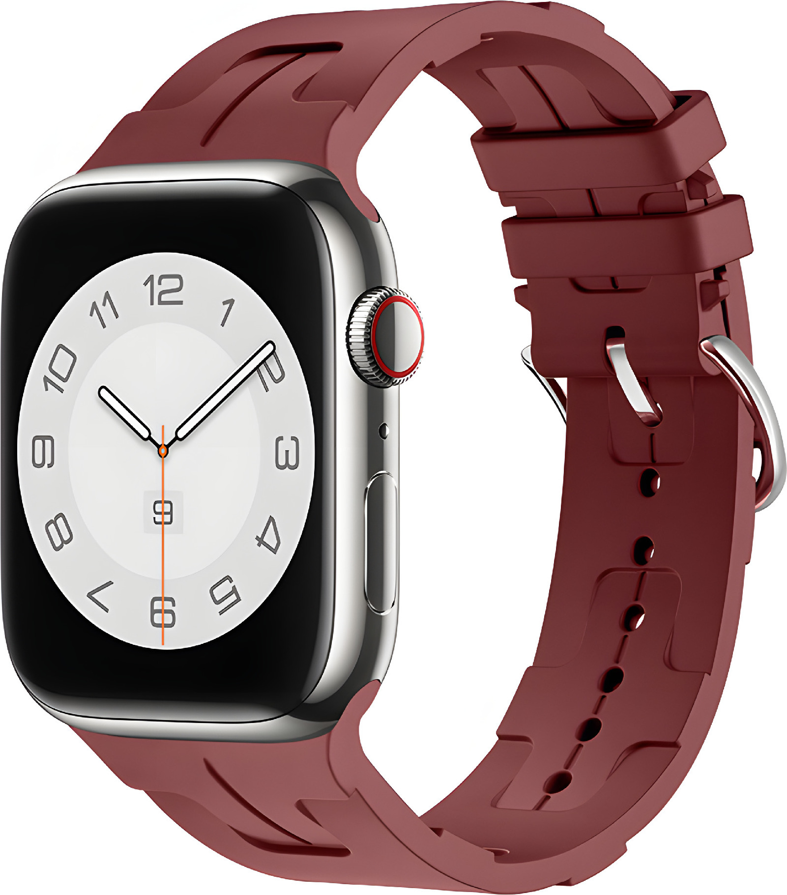 Silikonový řemínek se vzorkem pro Apple Watch 42/44/45/46/49mm Barva náramku: Bordeaux (Tmatvší červeno-hnědá)