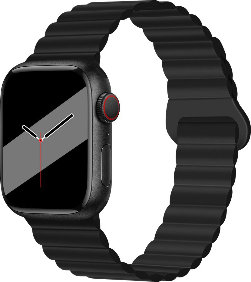 Silikonový magnetický řemínek pro Apple Watch 38/40/41/42(S10)mm Barva: Černá