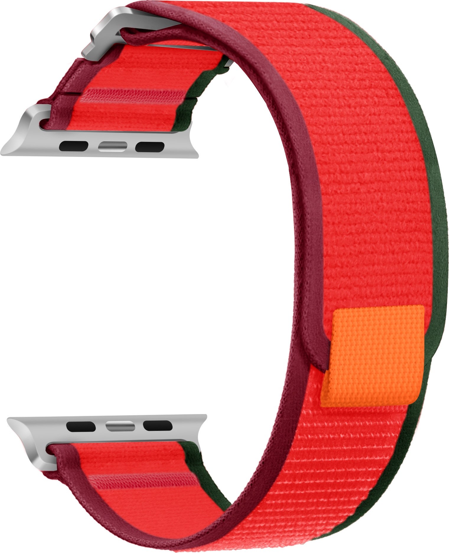 Nylonový řemínek se stahovacím poutkem a sponou pro Apple Watch 38/40/41/42(S10)mm Barva: Červeno-zelená