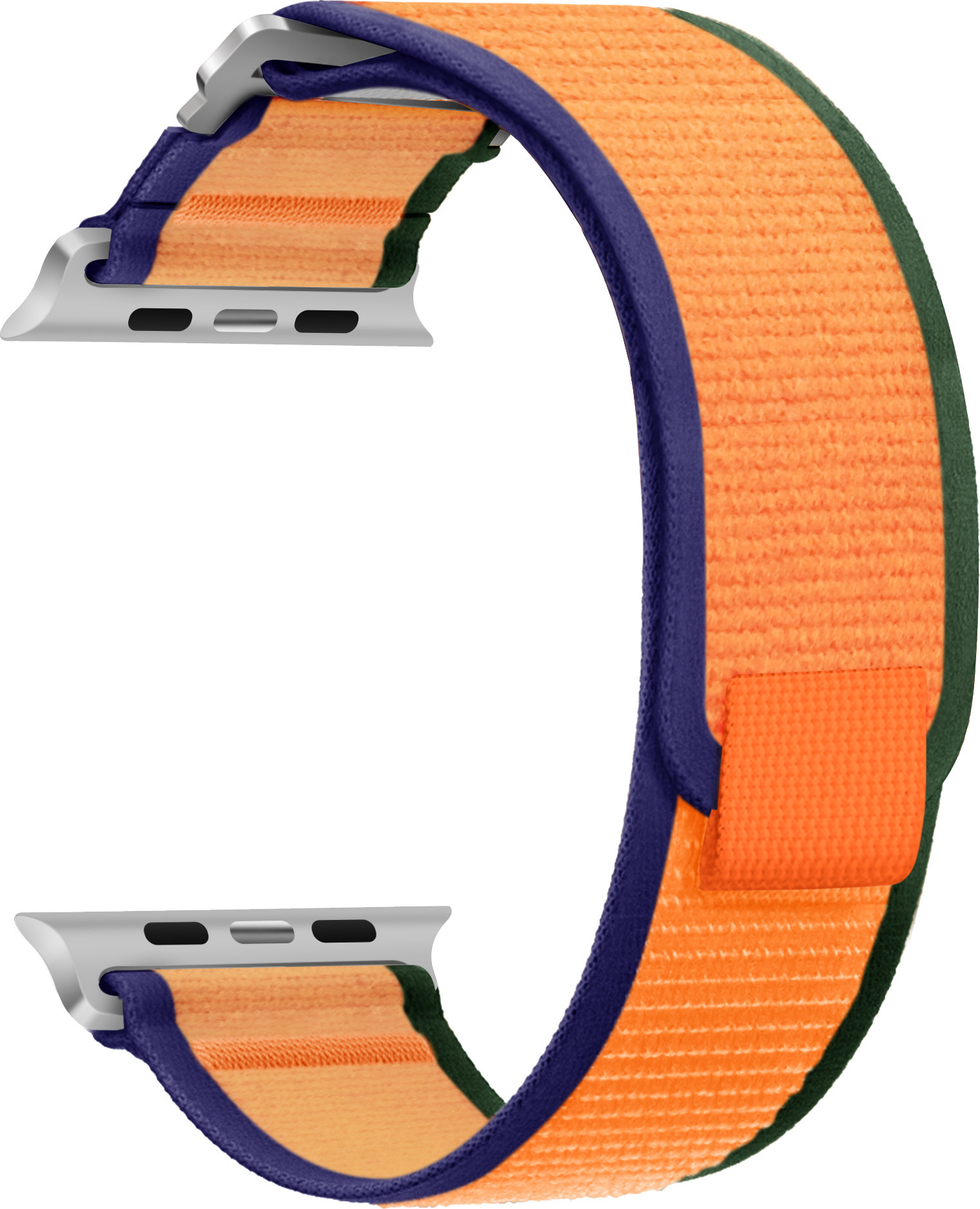 Nylonový řemínek se stahovacím poutkem a sponou pro Apple Watch 42/44/45/46/49mm Barva: Oranžovo-modro-zelená