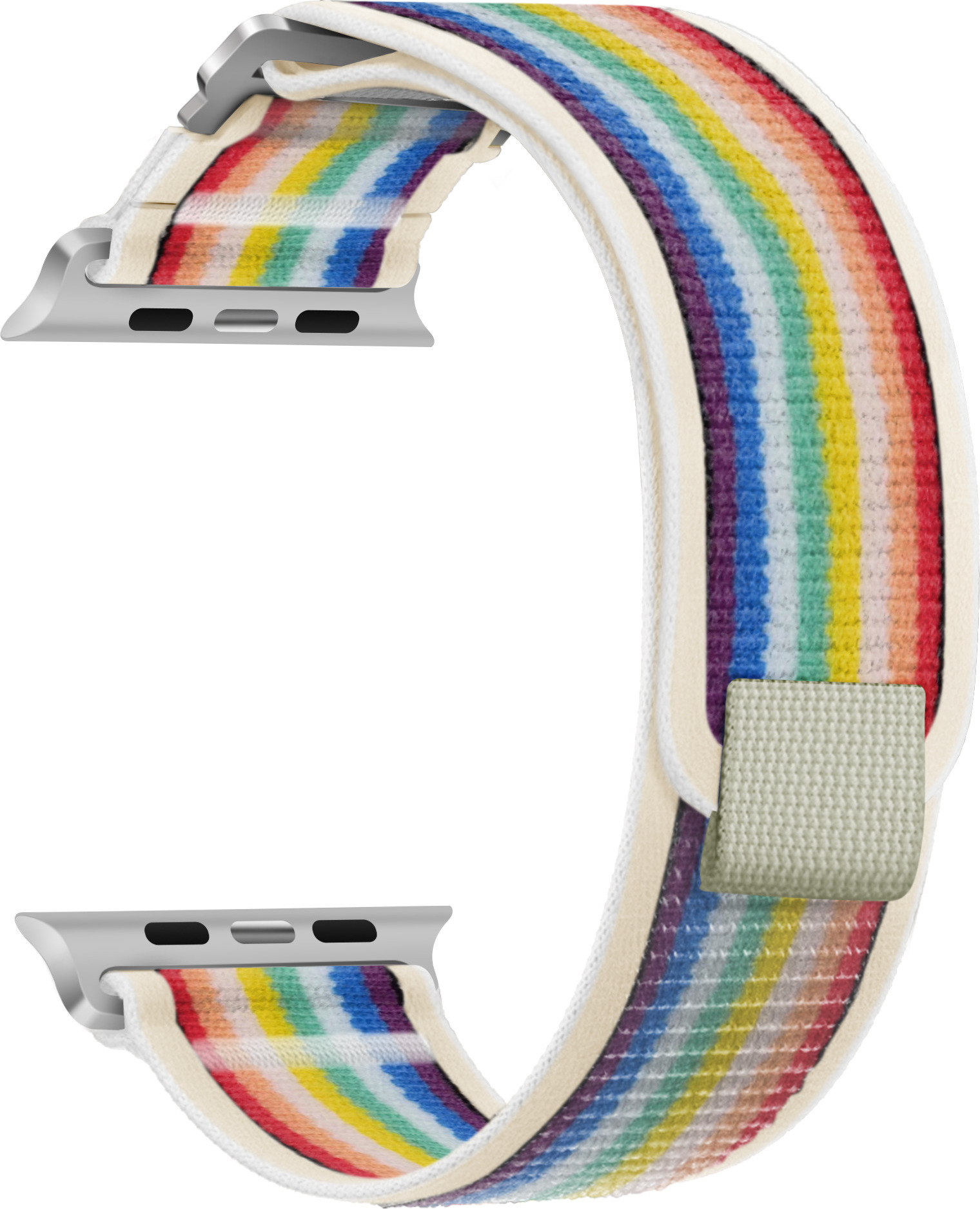 Nylonový řemínek se stahovacím poutkem a sponou pro Apple Watch 42/44/45/46/49mm Barva: Duhová