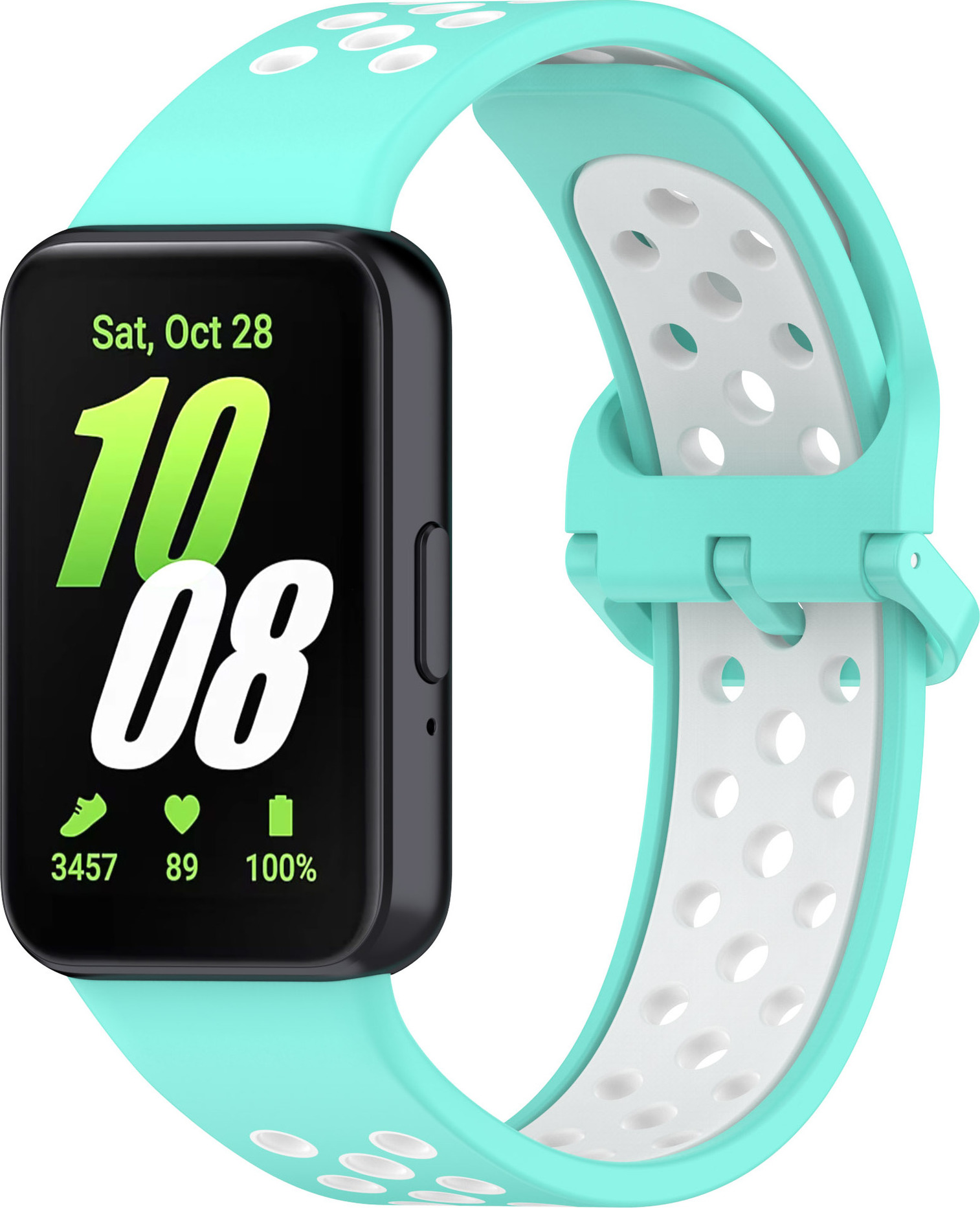 Perforovaný řemínek pro Samsung Galaxy Fit 3 Barevná varianta: Tyrkysovo-Bílý