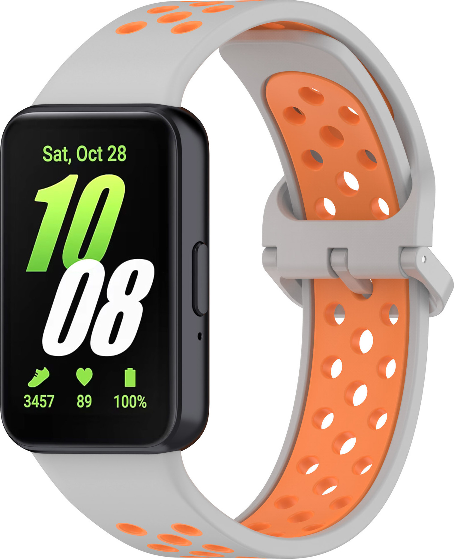 Perforovaný řemínek pro Samsung Galaxy Fit 3 Barevná varianta: Šedo-Oranžový