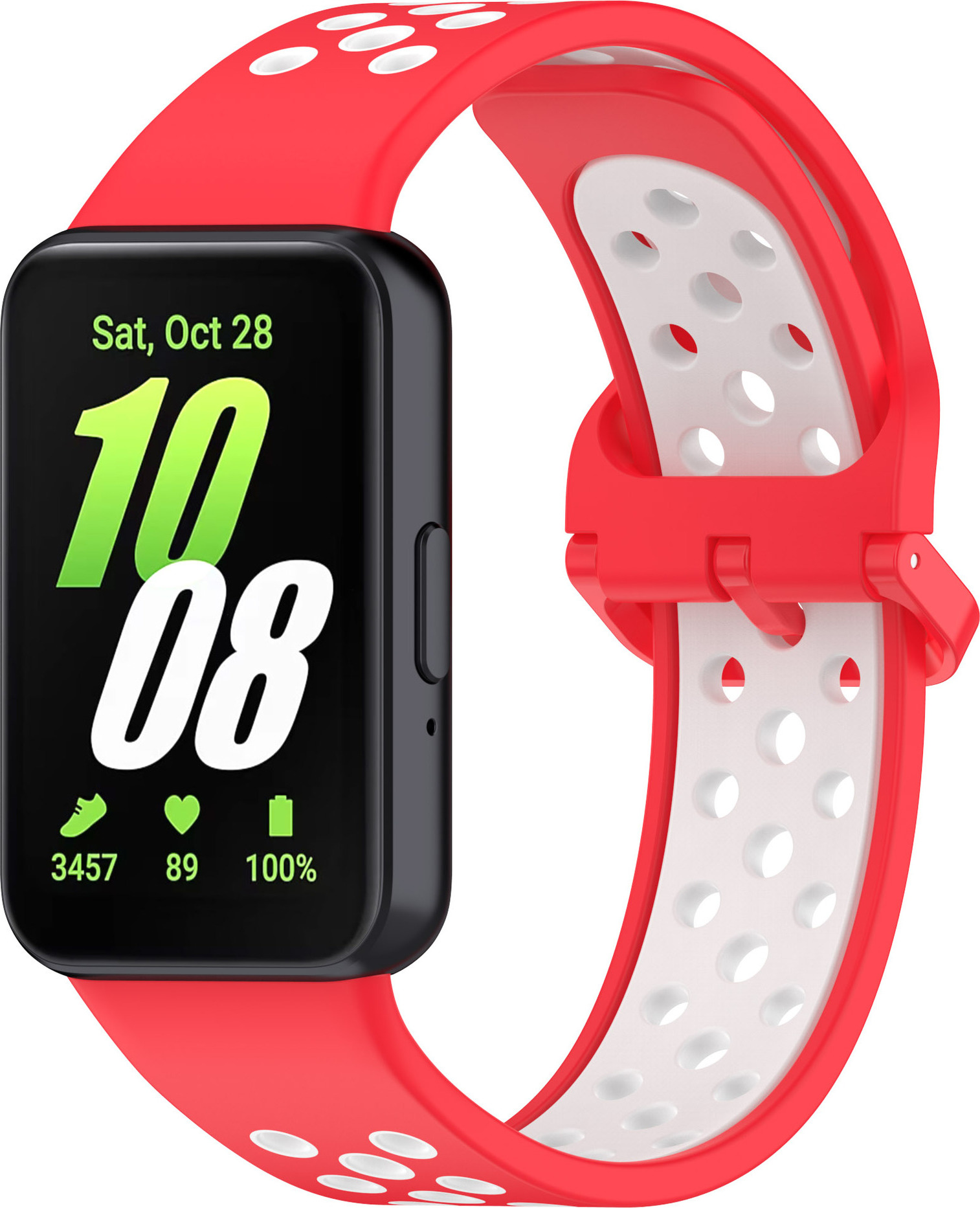 Perforovaný řemínek pro Samsung Galaxy Fit 3 Barevná varianta: Červeno-Bílý