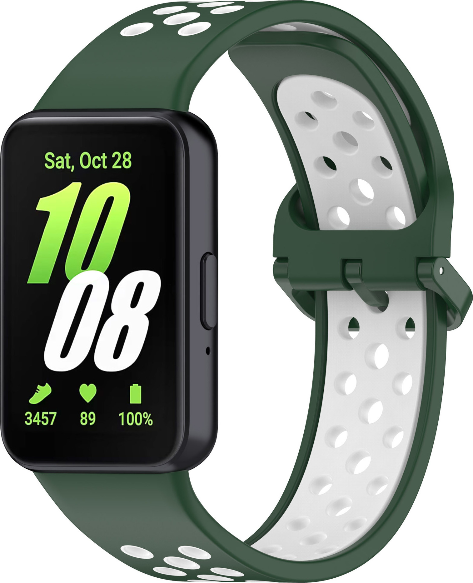 Perforovaný řemínek pro Samsung Galaxy Fit 3 Barevná varianta: Zeleno-bílý