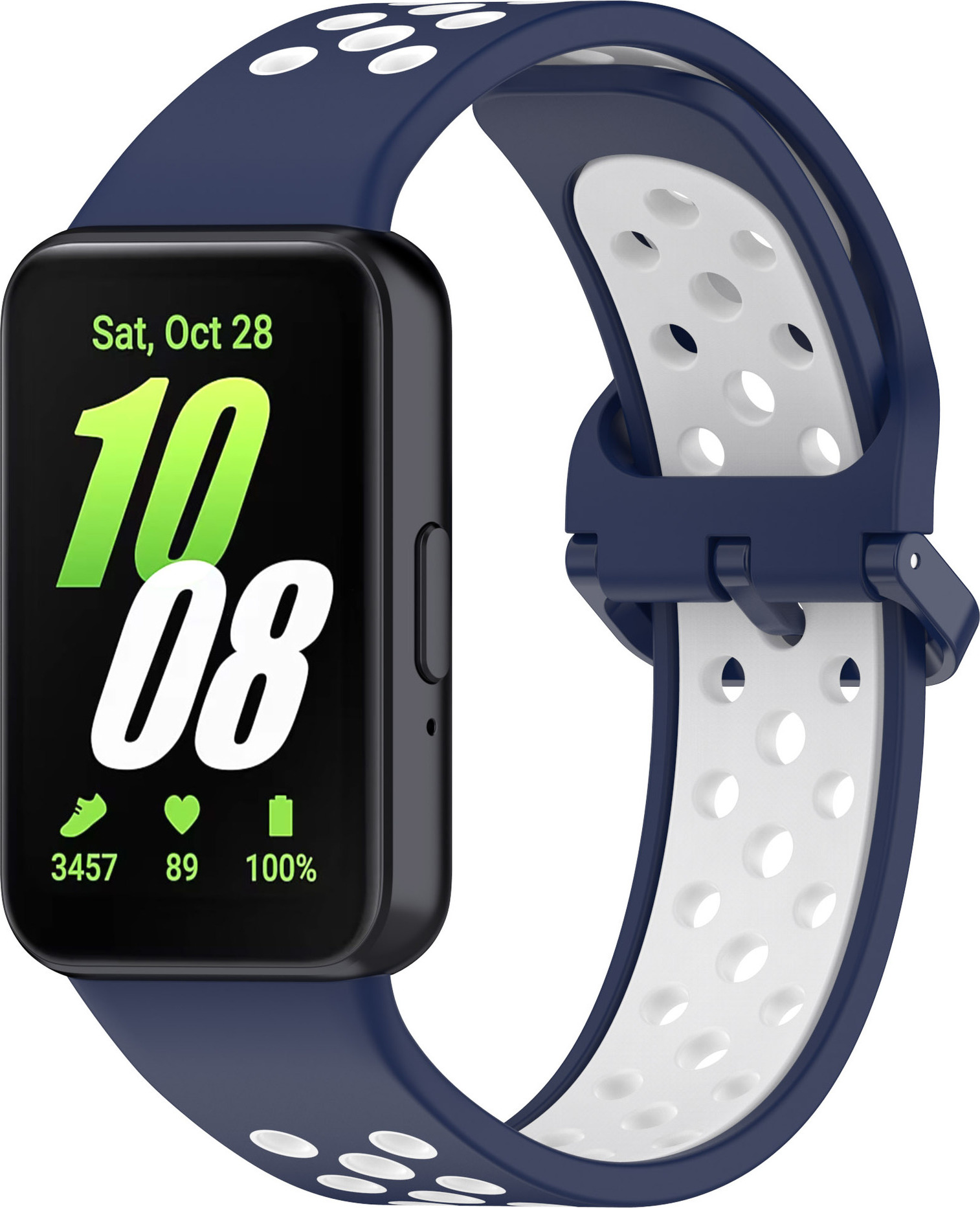 Perforovaný řemínek pro Samsung Galaxy Fit 3 Barevná varianta: Tmavěmodro-Bílý