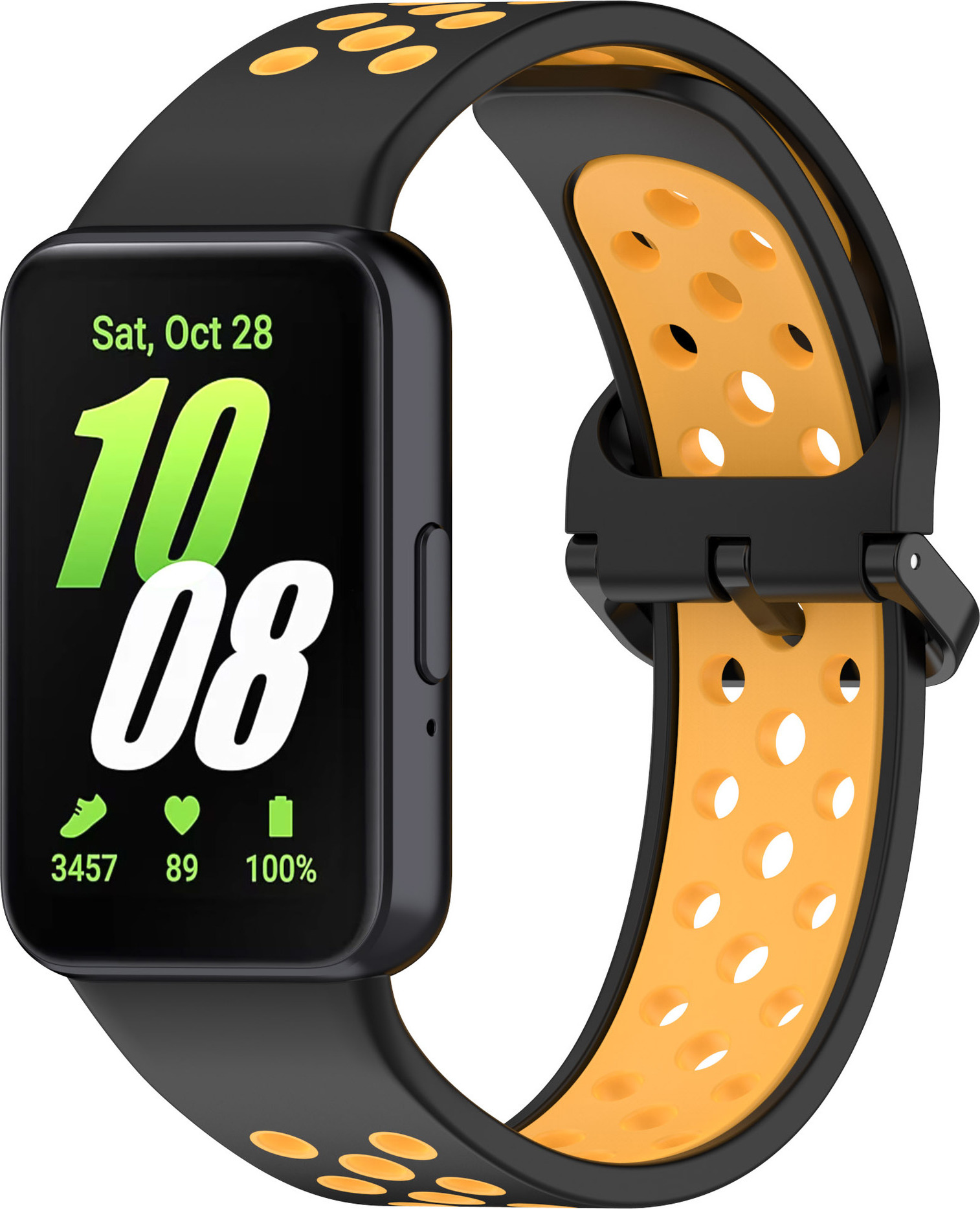 Perforovaný řemínek pro Samsung Galaxy Fit 3 Barevná varianta: Černo-žlutý