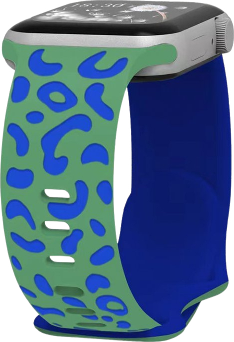 Gravírované zvířecí vzory řemínek pro Apple Watch 42/44/45/46/49mm Barva: Zeleno-modrá