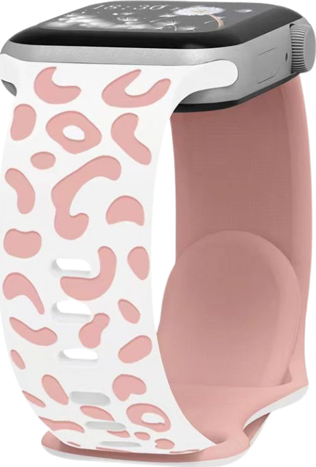 Gravírované zvířecí vzory řemínek pro Apple Watch 42/44/45/46/49mm Barva: Bílo-růžová