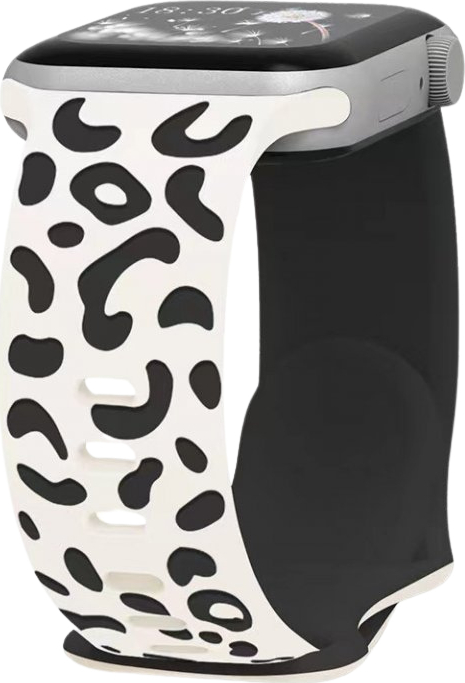 Gravírované zvířecí vzory řemínek pro Apple Watch 38/40/41/42(S10)mm Barva: Bílo-černá