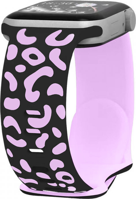 Gravírované zvířecí vzory řemínek pro Apple Watch 38/40/41/42(S10)mm Barva: Černo-Fialová