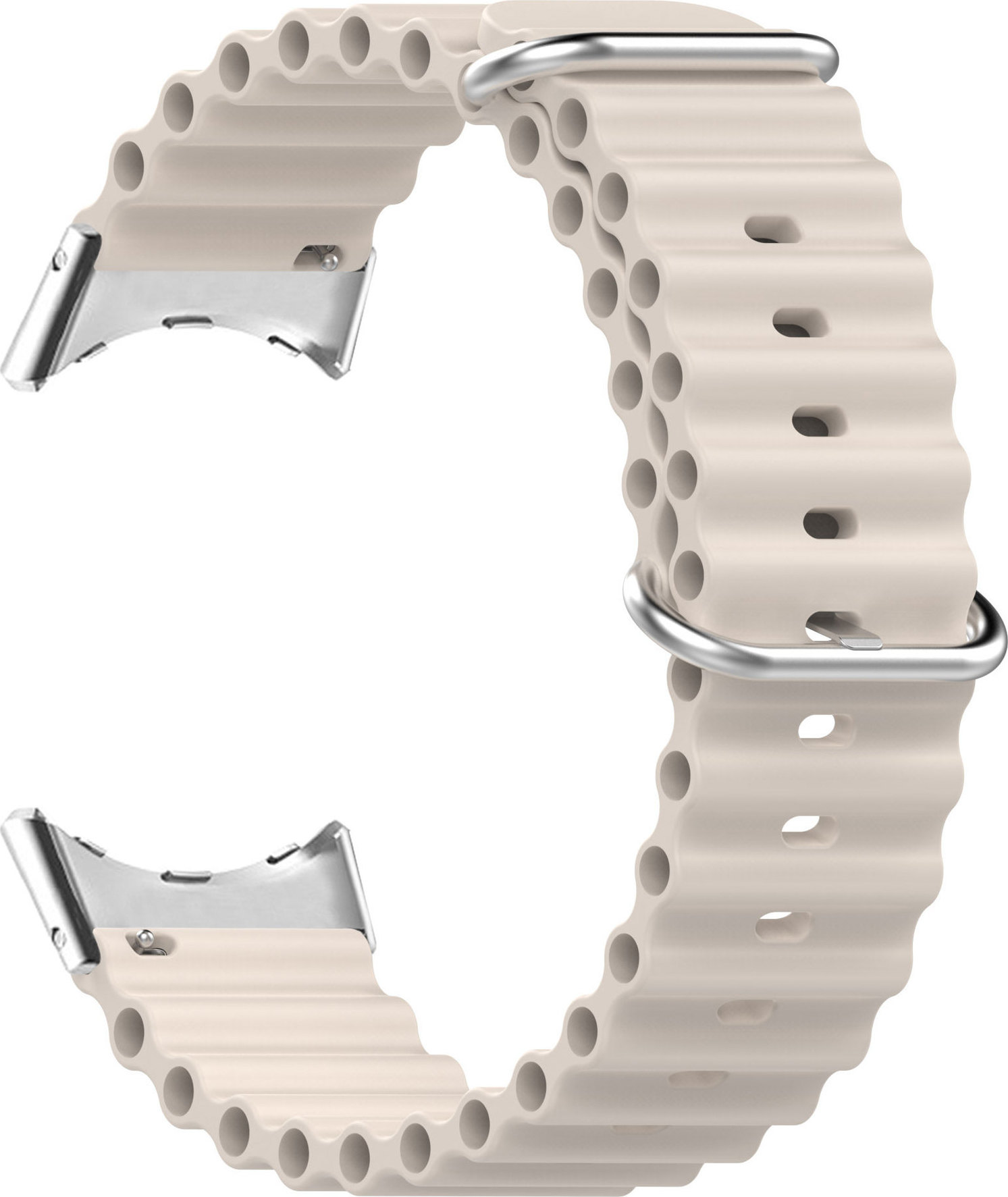 Vroubkovaný řemínek s přezkou pro Google Pixel Watch Barva náramku: Slonová kost