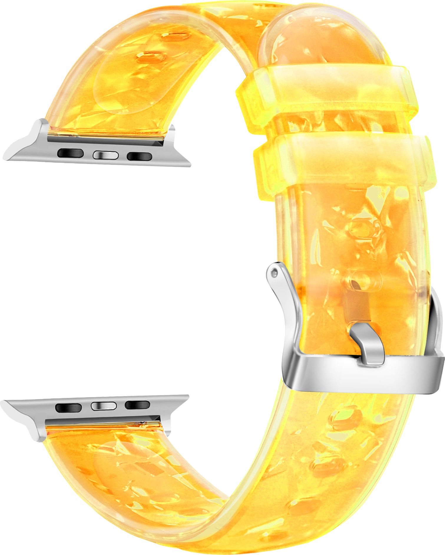 Průhledný diamantový řemínek pro Apple Watch 42/44/45/46/49mm Barva náramku: Žlutá