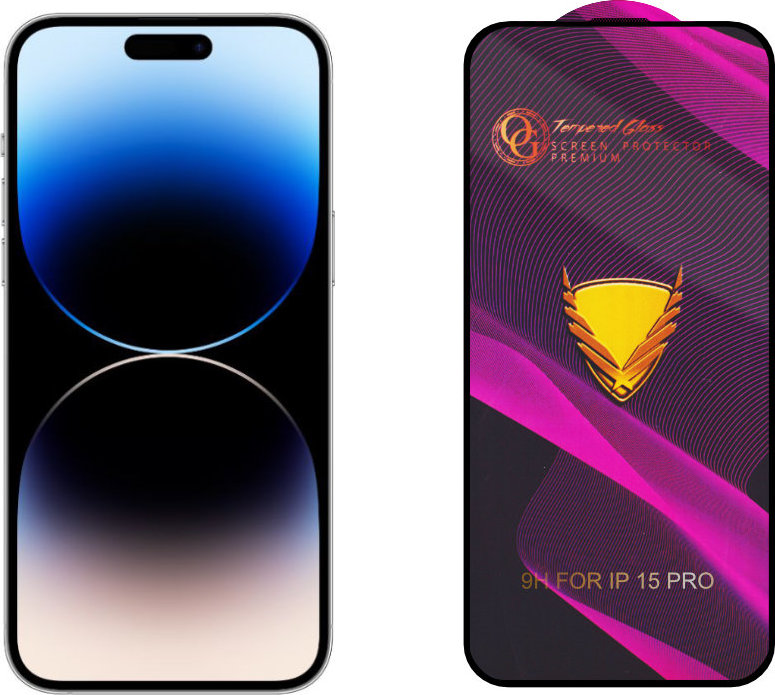 3D Ochranné tvrzené sklo na iPhone 15 Pro