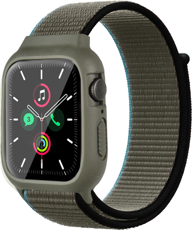 Nylonový set 2v1 pro Apple Watch 42/44/45mm Barevná varianta: Khaki-černo-modrá