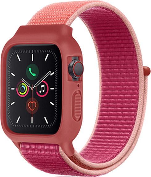 Nylonový set 2v1 pro Apple Watch 42/44/45mm Barevná varianta: Červeno-Růžová